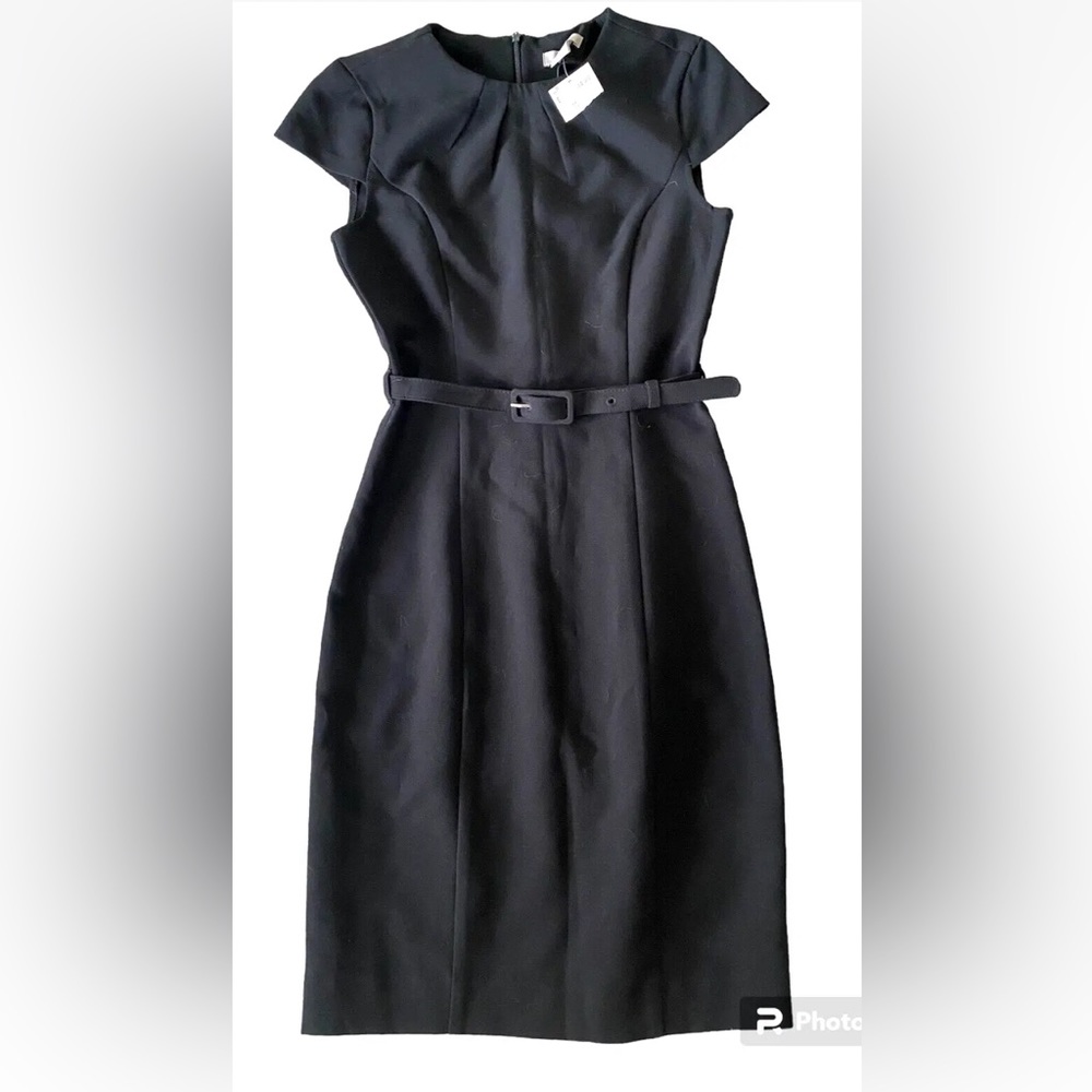 New Tags H & M Size XXS Dress Little Black Sleeveless Belted Cocktail Office